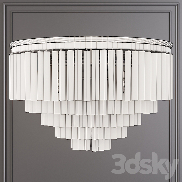 Restoration Hardware 1920S ODEON CLEAR GLASS FRINGE 5-TIER FLUSHMOUNT Nickel 3DSMax File - thumbnail 2