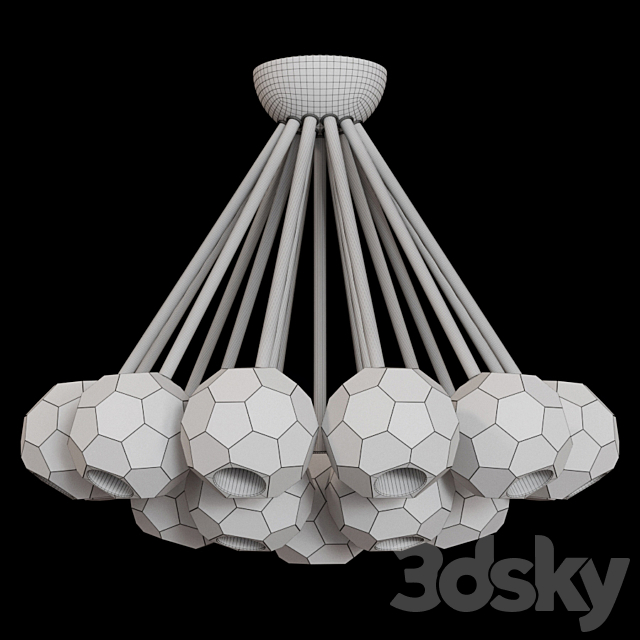 Restoration Hardware BOULE DE CRISTAL FLUSHMOUNT 24 Black 3DSMax File - thumbnail 2