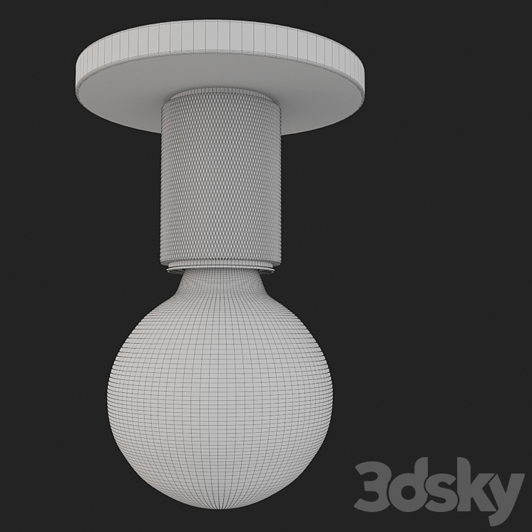 RH Utilitaire Socket Flushmount Brass 3DS Max - thumbnail 2