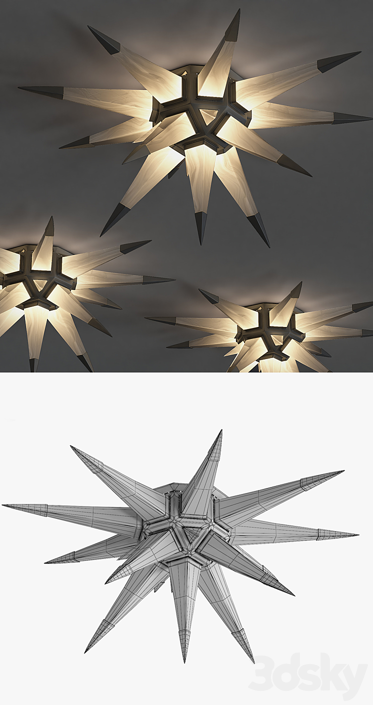 ROCK STAR CEILING LIGHT 3DS Max Model - thumbnail 2