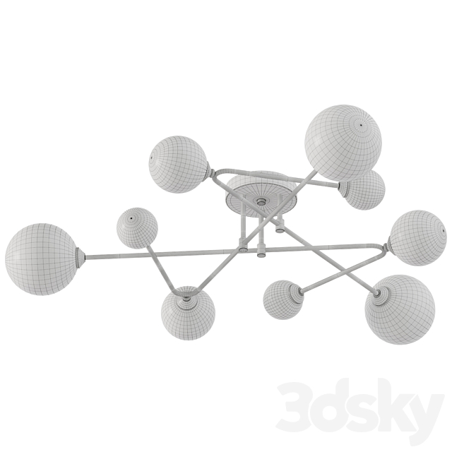 satellite ceiling lamp 3DS Max Model - thumbnail 4