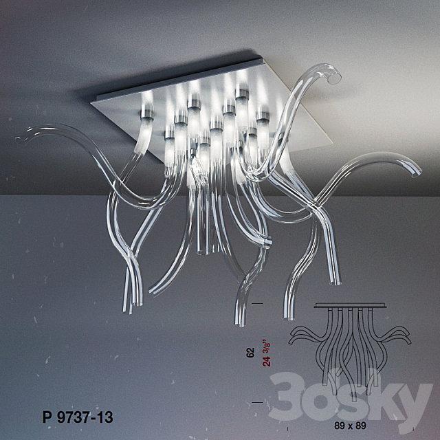 Set of 2 lamps PANZERI WAVE 3DSMax File - thumbnail 1