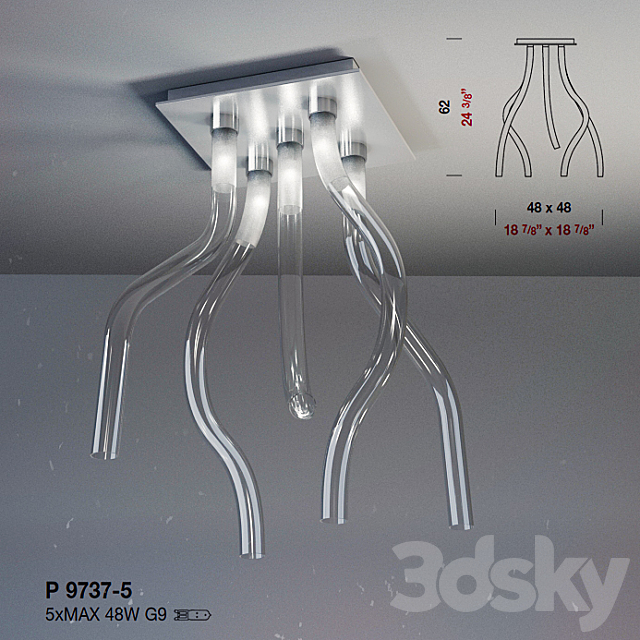 Set of 2 lamps PANZERI WAVE 3DSMax File - thumbnail 2