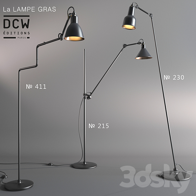 A series of floor lamps La Lampe Gras (France) 3ds Max - thumbnail 1