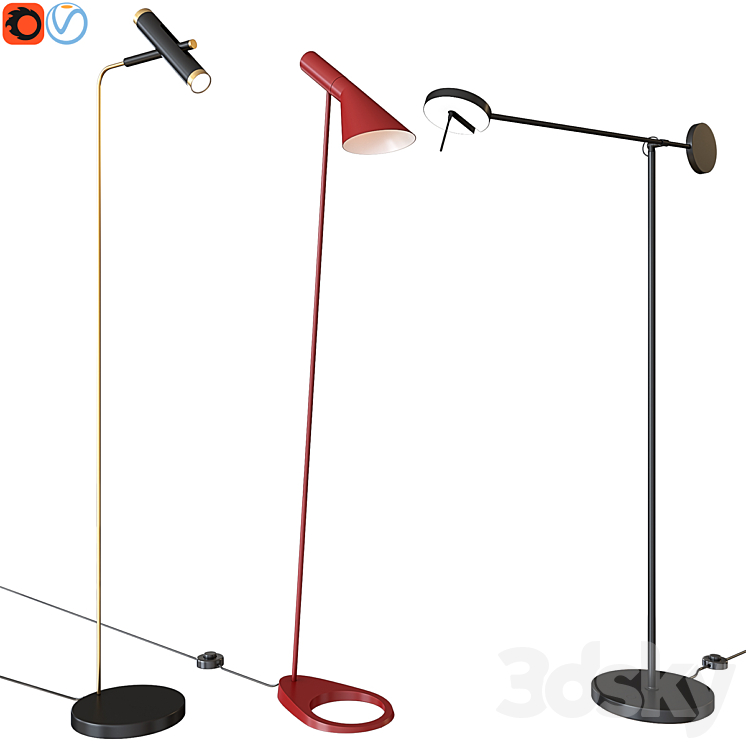 A set of floor lamps. Favorite. Louis Poulsen GROK 3DS Max - thumbnail 1