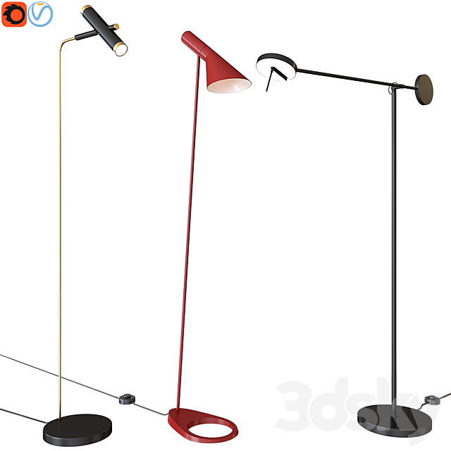 A set of floor lamps. Favorite. Louis Poulsen GROK 3DSMax File - thumbnail 1