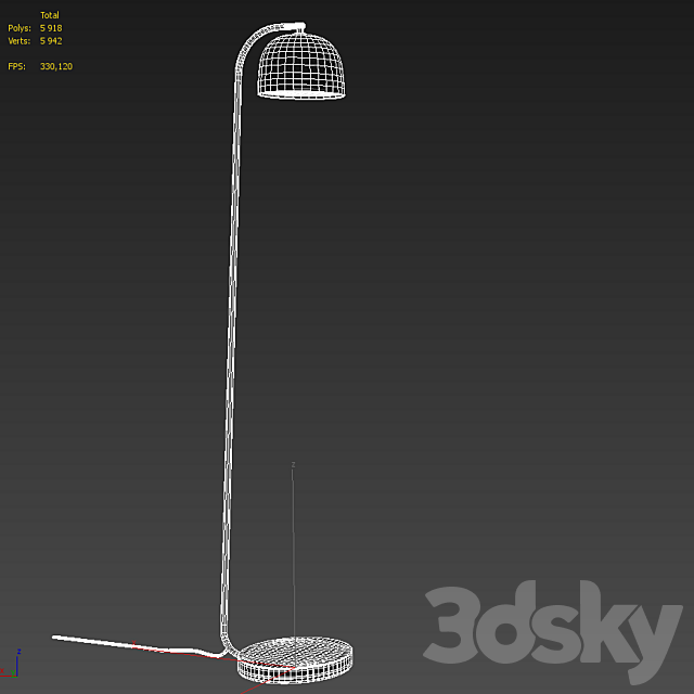 A set of floor lamps. IKEA HEKTAR  Grant Floor Lamp EU Black 3DSMax File - thumbnail 5