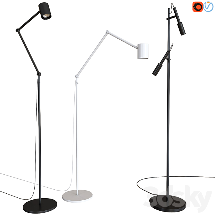 A set of floor lamps. IKEA NYMÅNE. PANZERI TUBINO 3DS Max - thumbnail 1