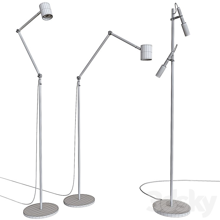 A set of floor lamps. IKEA NYMÅNE. PANZERI TUBINO 3DS Max - thumbnail 2