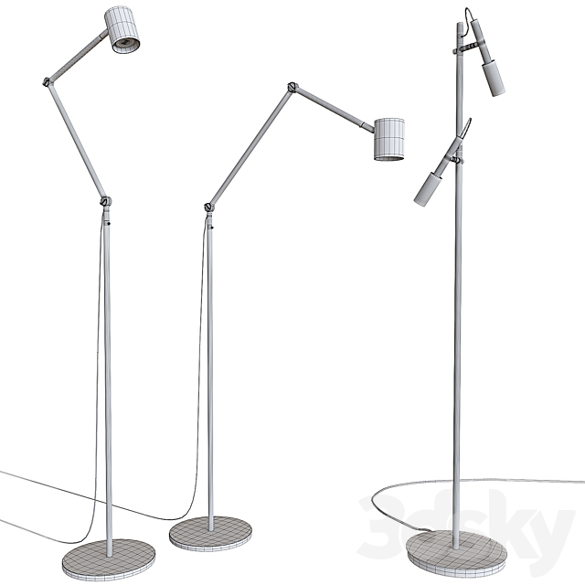 A set of floor lamps. IKEA NYMÅNE. PANZERI TUBINO 3DSMax File - thumbnail 2