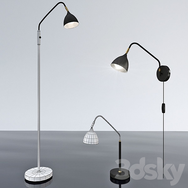 A set of lamps from the company MARKSLÖJD Sweden model VALENCIA. 3DS Max Model - thumbnail 2