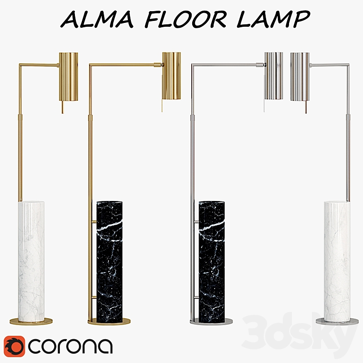 alma floor lamp 3DS Max - thumbnail 1