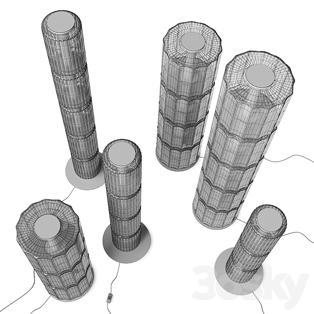 And Column Floor Lamps 3DS Max Model - thumbnail 5