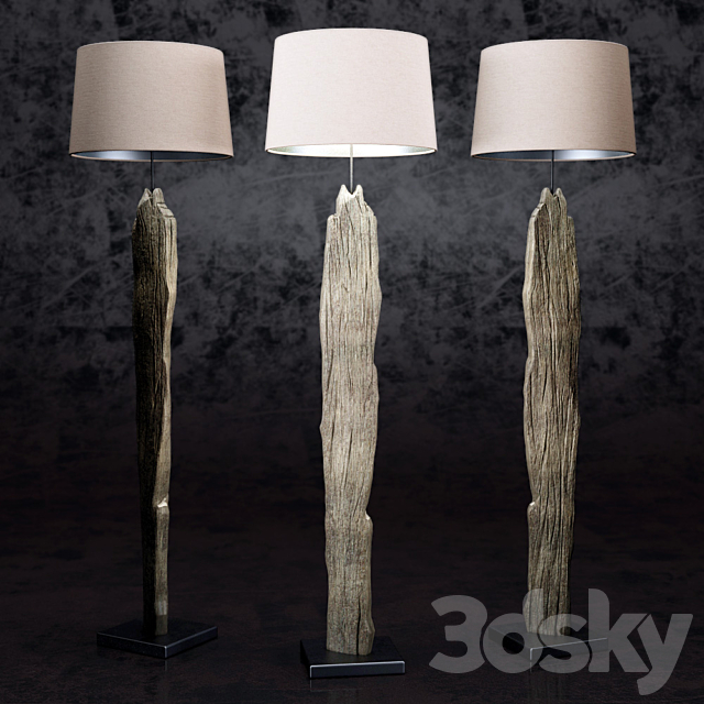 Arcadia Buffed Natural Driftwood Floor Lamp 3ds Max - thumbnail 1