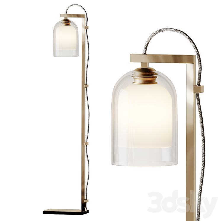 Articolo – LUMI Floor Lamps – Brass – Gray and Gray 3DS Max Model - thumbnail 3