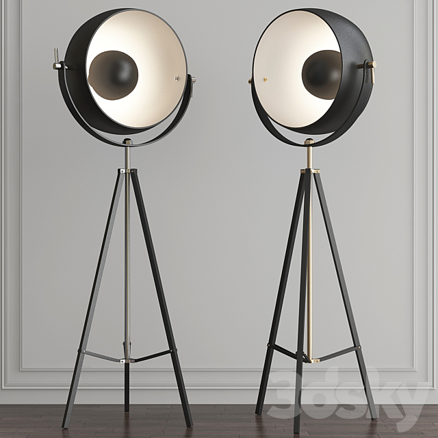 Backstage Matte Black & Polished Nickel Floor Lamp by ELK Home 3DSMax File - thumbnail 1