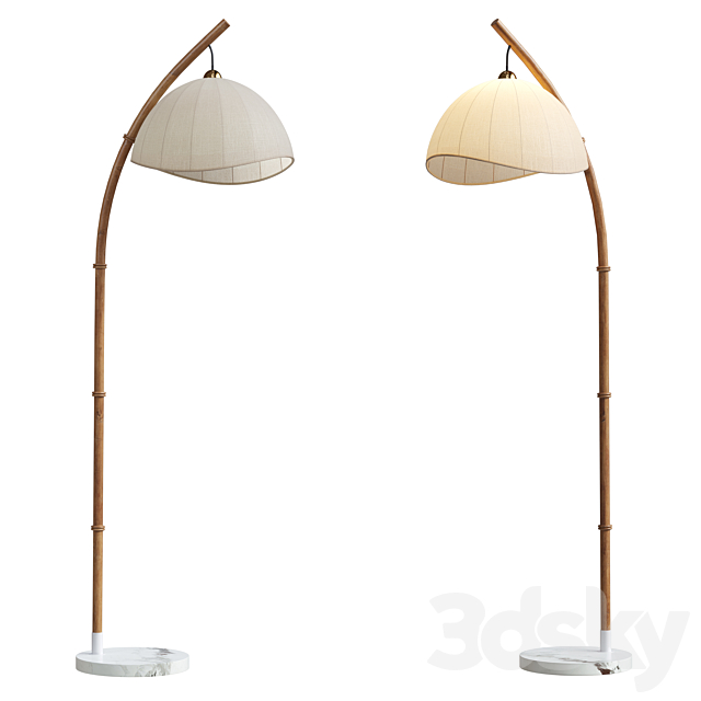 Bamboo floor lamp 3ds Max - thumbnail 1