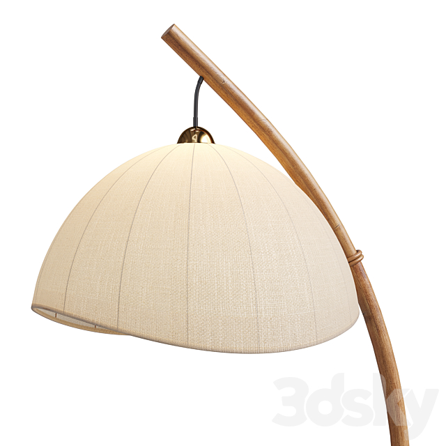 Bamboo floor lamp 3ds Max - thumbnail 2