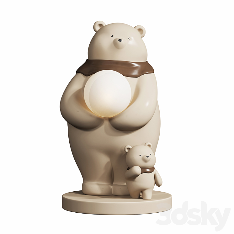 bear sculpture floor lamp living room sculpture decorations 3DS Max Model - thumbnail 2