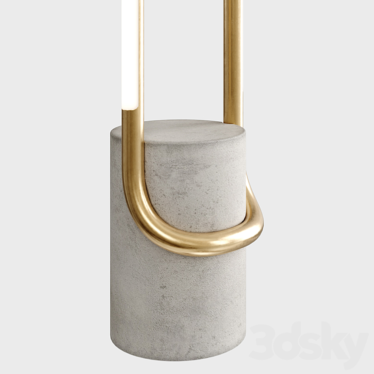 Beau Brass LED Floor Lamp 3DS Max - thumbnail 2