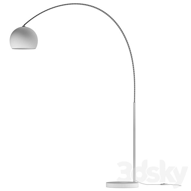 Black floor lamp Crescent 3DS Max Model - thumbnail 2