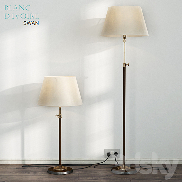 Blanc Divoire SWAN lamp 2 versions 3ds Max - thumbnail 1