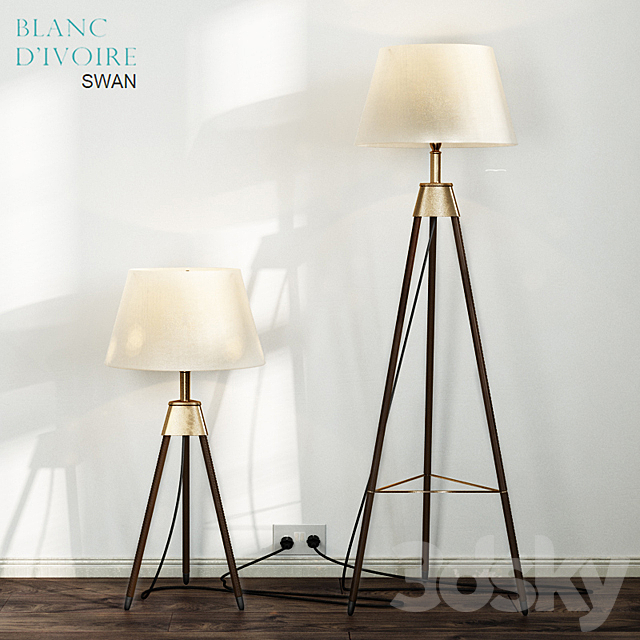 Blanc Divoire TRIPOD lamp. 2 versions 3DSMax File - thumbnail 1