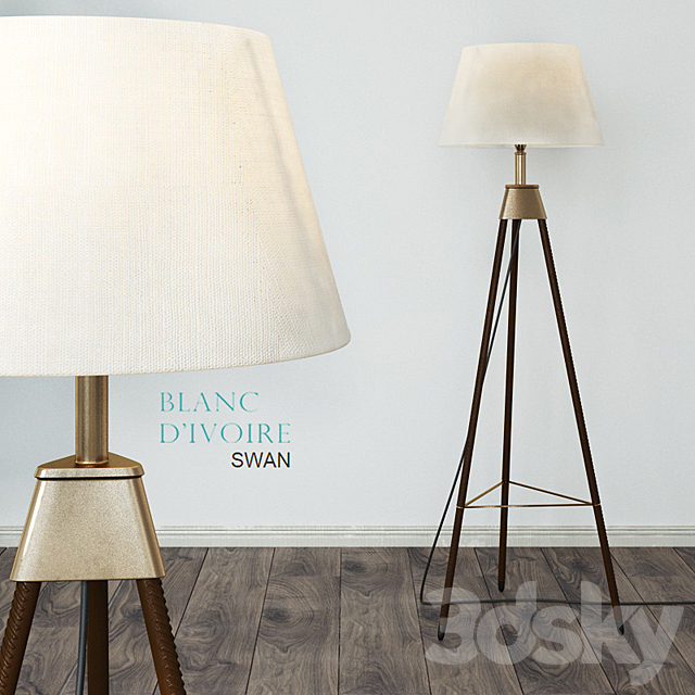 Blanc Divoire TRIPOD lamp. 2 versions 3DSMax File - thumbnail 2