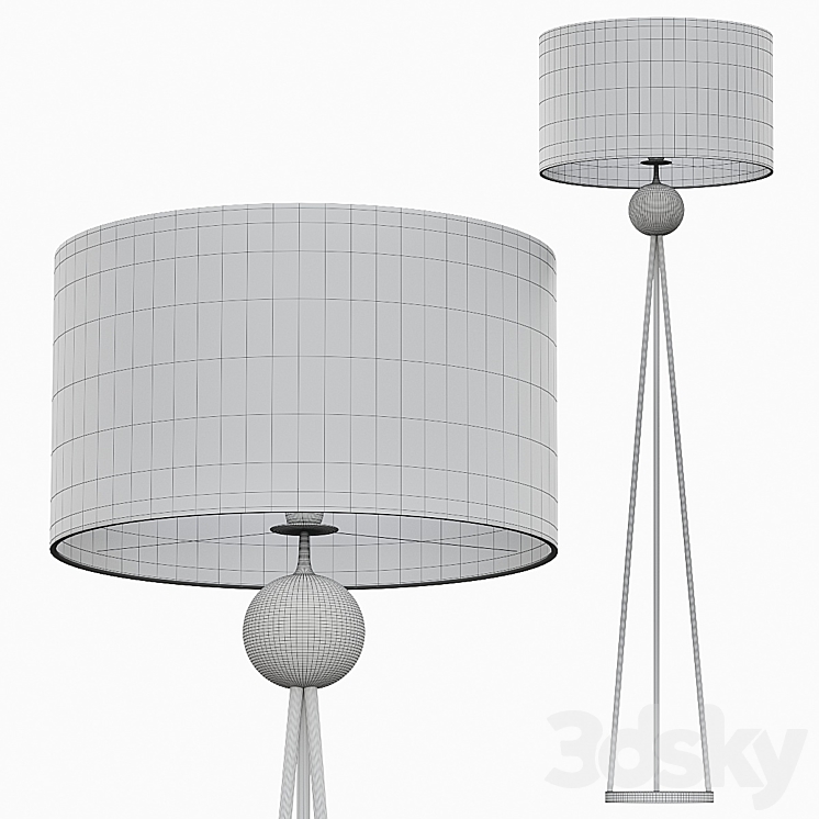 Boring Tripod Floor Lamp Designs 3DS Max Model - thumbnail 2