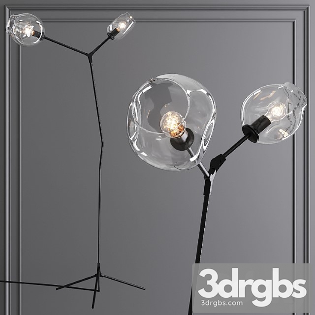 Branching bubble floor light oil-rubbed bronze and clear glass 3dsmax Download - thumbnail 1