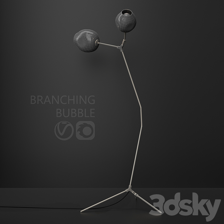 Branching Floor Lamp 3DS Max - thumbnail 2