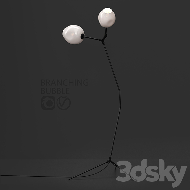 Branching Floor Lamp 3DSMax File - thumbnail 1