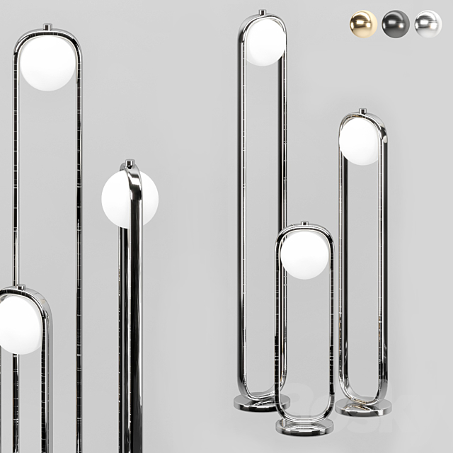 C Ball Floor Lamp 01 3DS Max Model - thumbnail 3