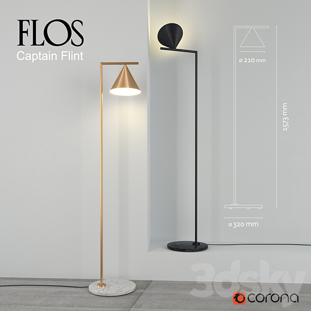 Capitan Flint floor lamp 3DSMax File - thumbnail 1