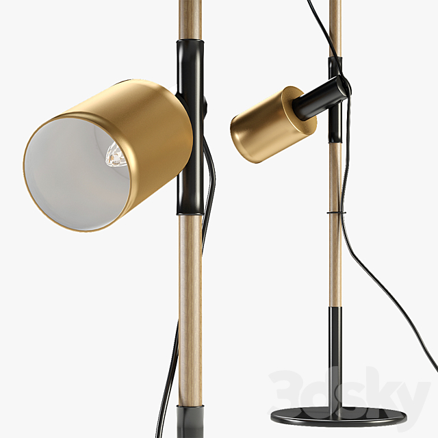 Carson floor lamp brushed brass 3DSMax File - thumbnail 2