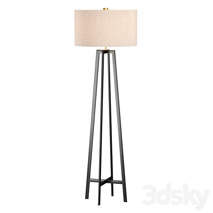 Castillo Black Floor Lamp 3DS Max Model - thumbnail 2