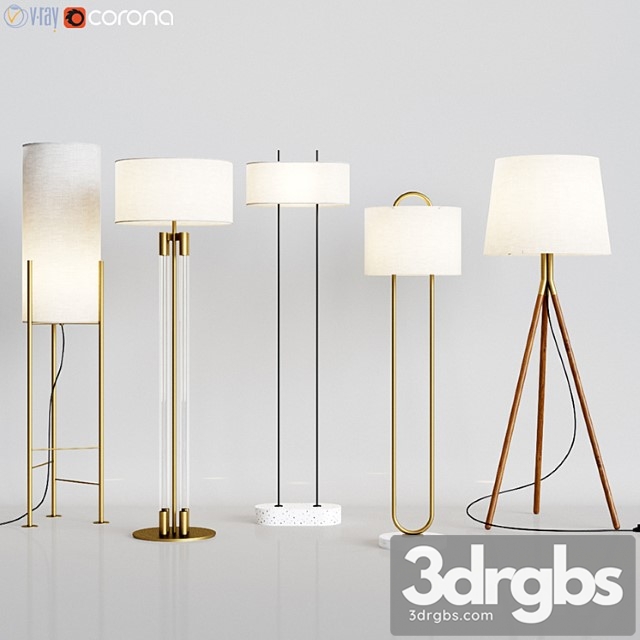 Cb2 – 5 floor lamps set 1 3dsmax Download - thumbnail 1