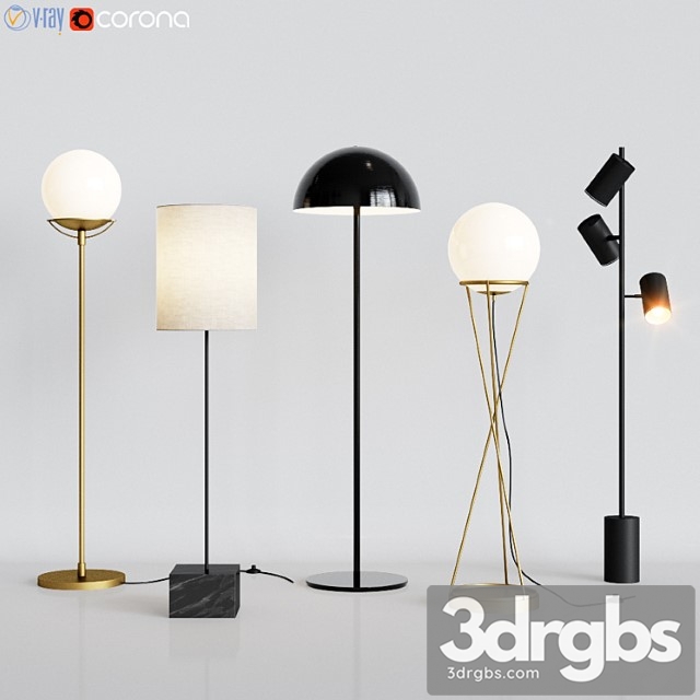 Cb2 – 5 floor lamps set 2 3dsmax Download - thumbnail 1