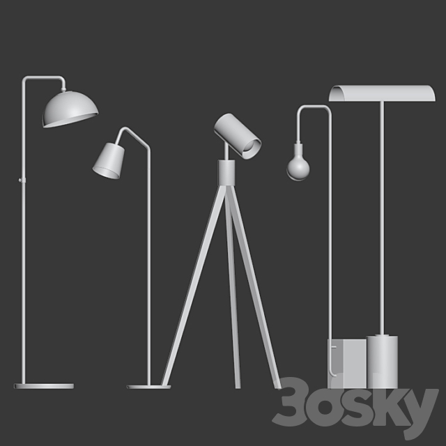 CB2 – 5 Floor Lamps Set 3 3DSMax File - thumbnail 2