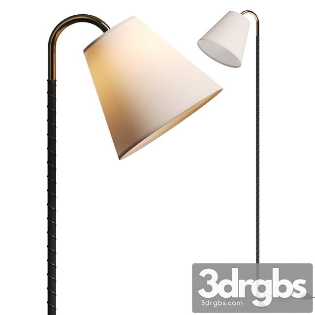 Cb2 Barnes Brass And Black Leather Floor Lamp 3dsmax Download - thumbnail 1