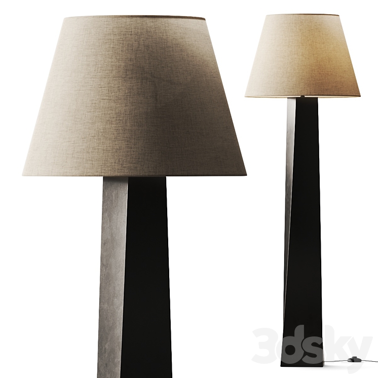 CB2 Beke Bronze Floor Lamp 3DS Max Model - thumbnail 1