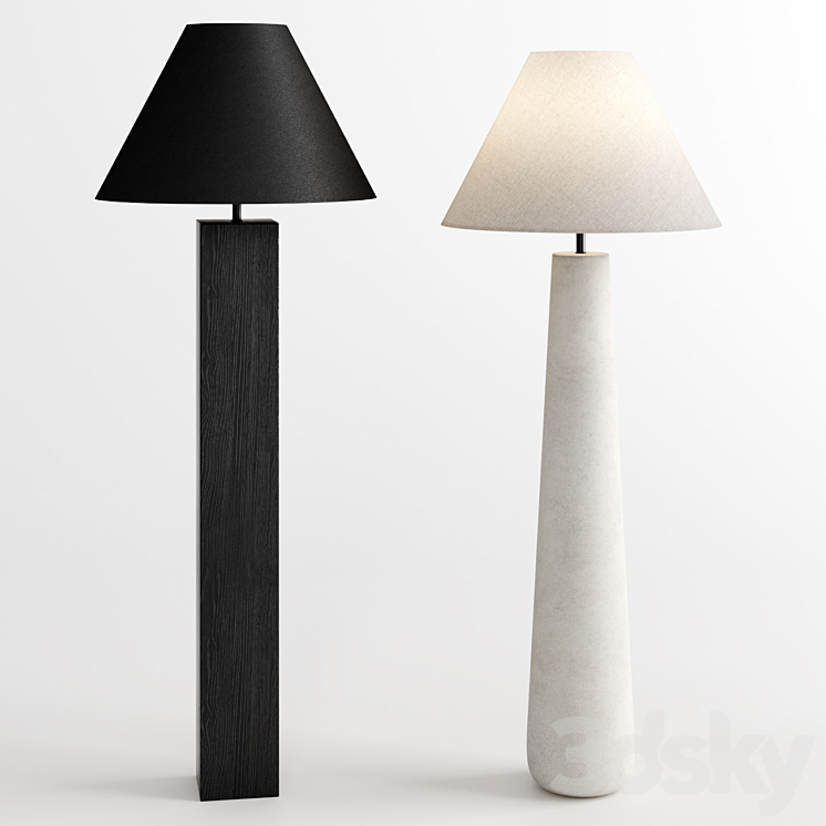 CB2 floor lamp set 2 3DS Max - thumbnail 2