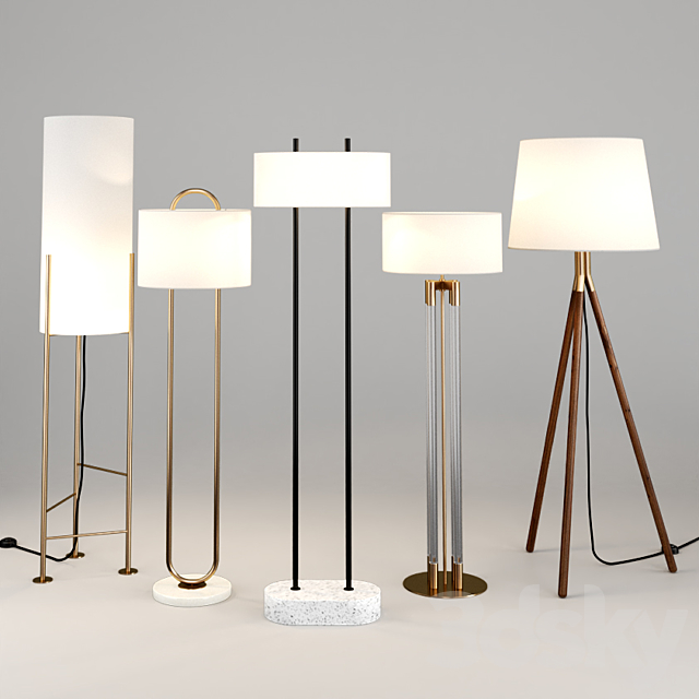 CB2 floor lamp set 3DSMax File - thumbnail 1