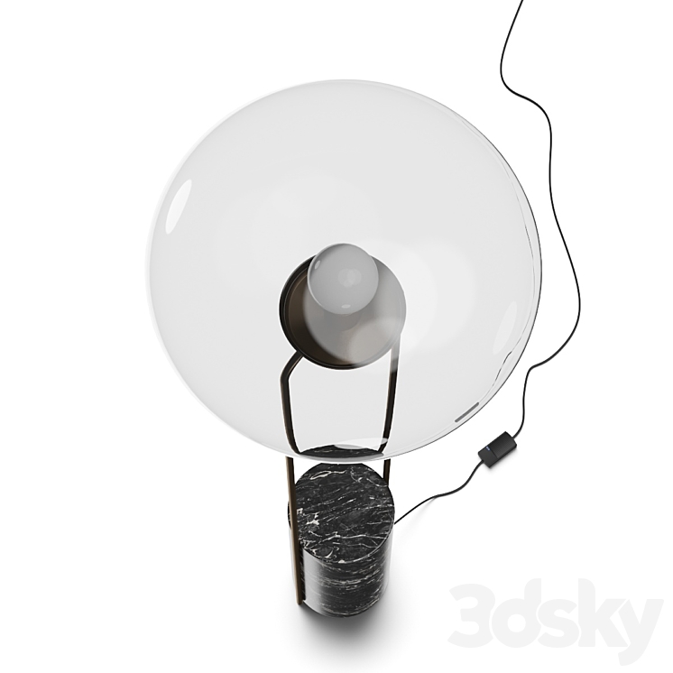 CB2 Polo Black Marble Floor Lamp 3DS Max Model - thumbnail 2