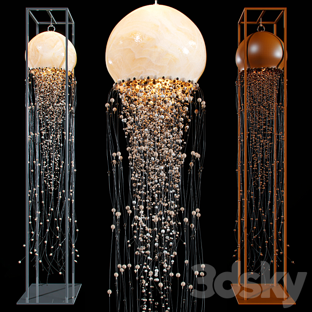 Chandelier and floor lamp JELLYFISH 3DS Max Model - thumbnail 1