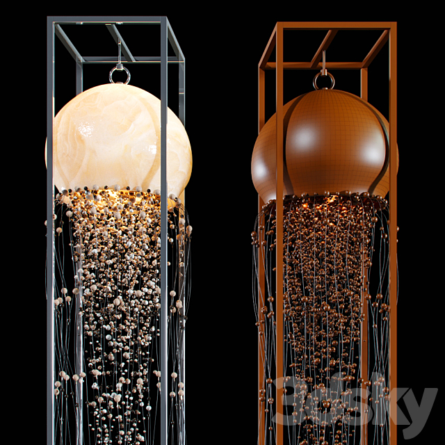 Chandelier and floor lamp JELLYFISH 3DS Max Model - thumbnail 2