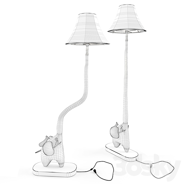 Childrens floor lamp Elephant floor lamp 3DS Max Model - thumbnail 2