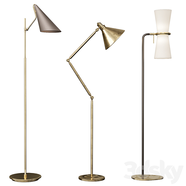 Clarkson Triple Floor Lamp 3DS Max - thumbnail 1