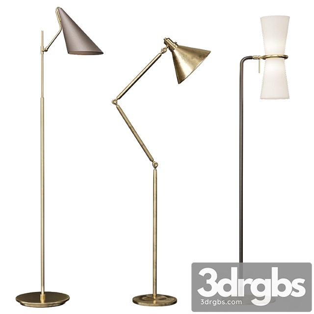 Clarkson triple floor lamp 3dsmax Download - thumbnail 1