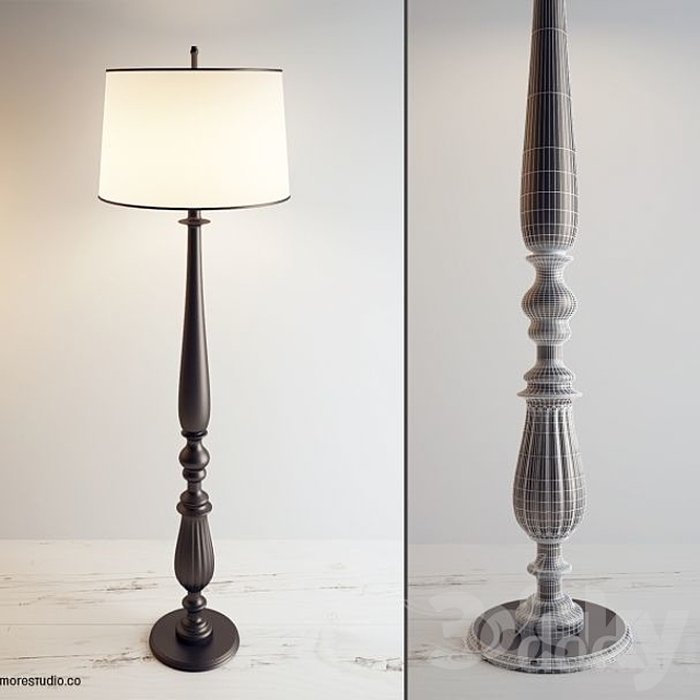 Classic floor lamp 3DS Max Model - thumbnail 1